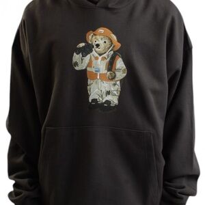 Men's Black Sweater with Bear Design